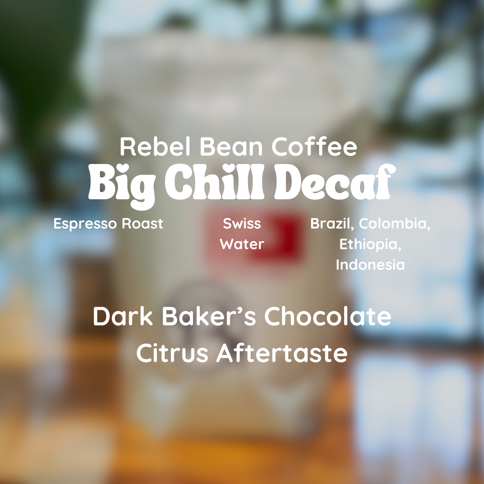 Rebel Bean Coffee Big Chill Espresso Decaf Coffee Beans