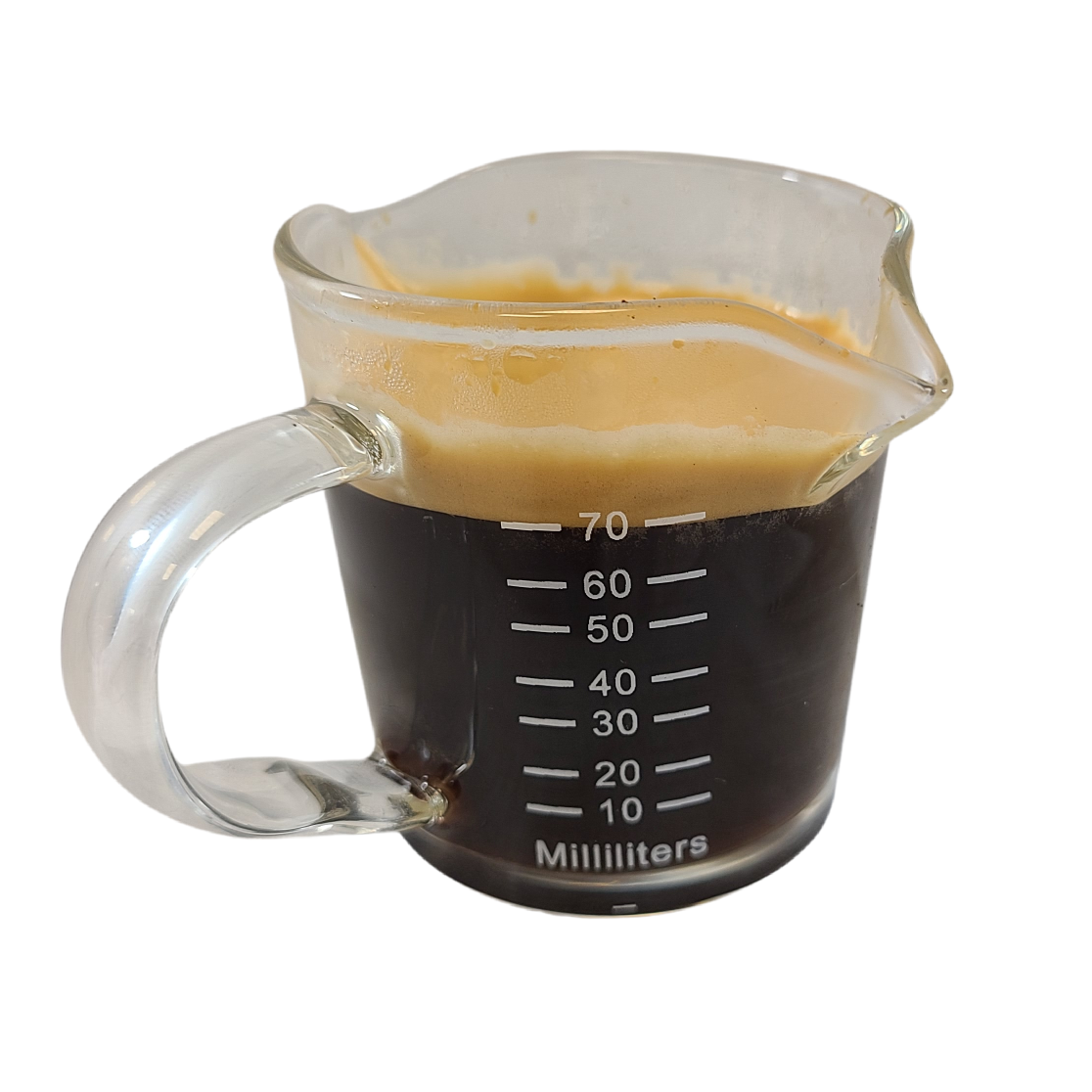 coffee addicts spouted shot glass ml markings