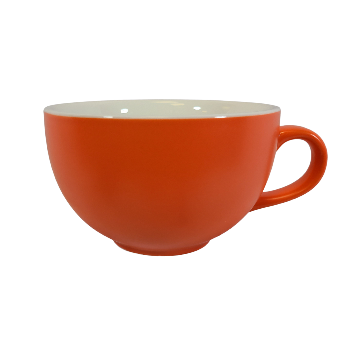 Coffee Addicts commercial ceramic cup in matte orange latte bowl 16oz 450ml