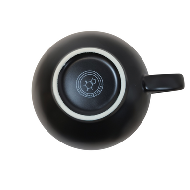 Coffee Addicts commercial ceramic cup in matte black latte bowl 16oz 450ml underside