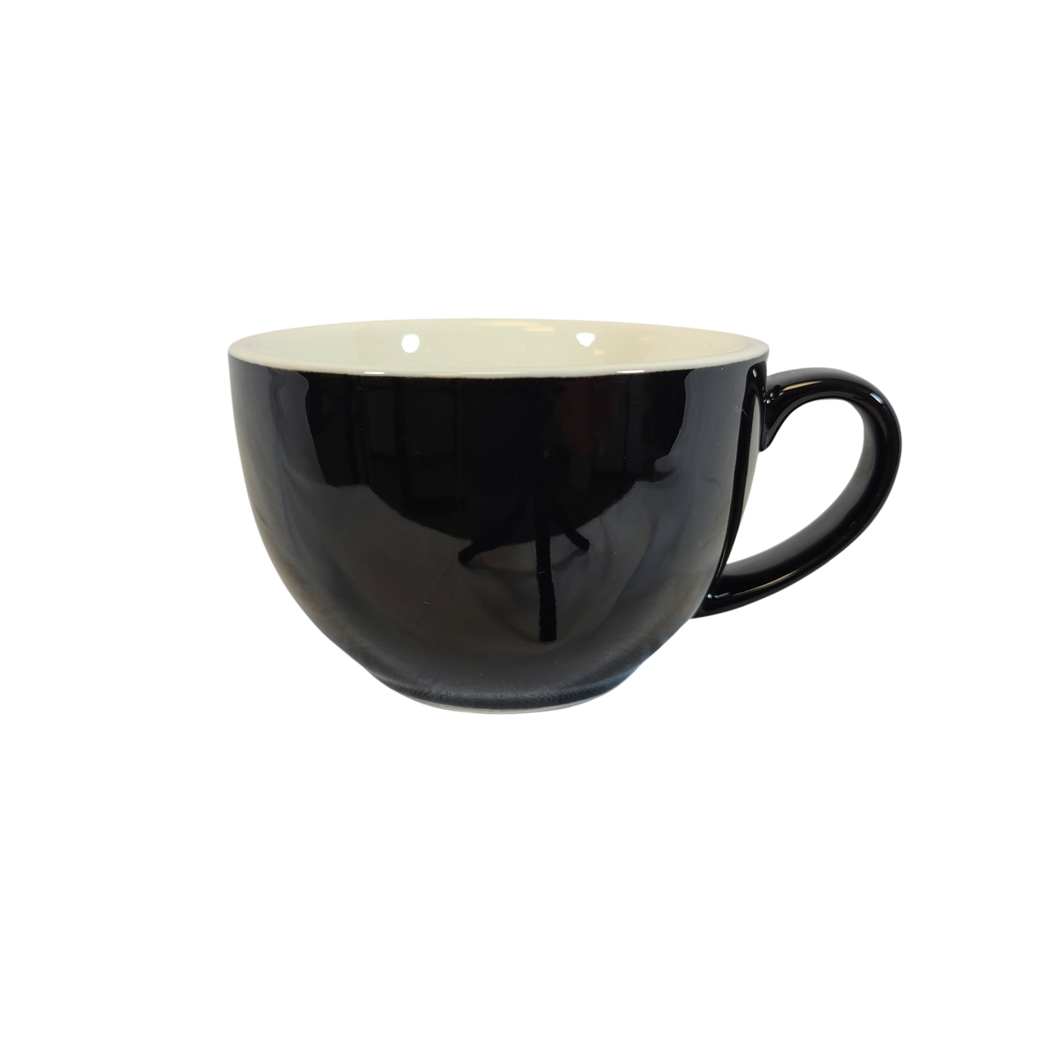 Coffee Addicts commercial ceramic cup in glossy black latte cup 12oz 350ml