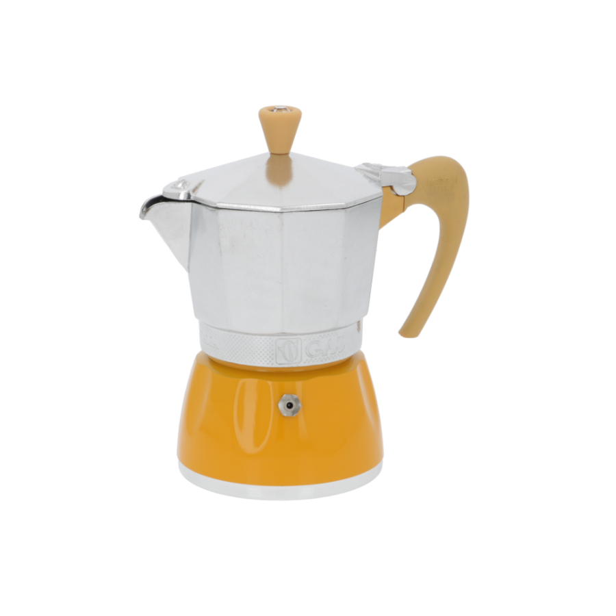 G.A.T. Moka Delizia Stovetop Espresso Maker 3 cup in yellow