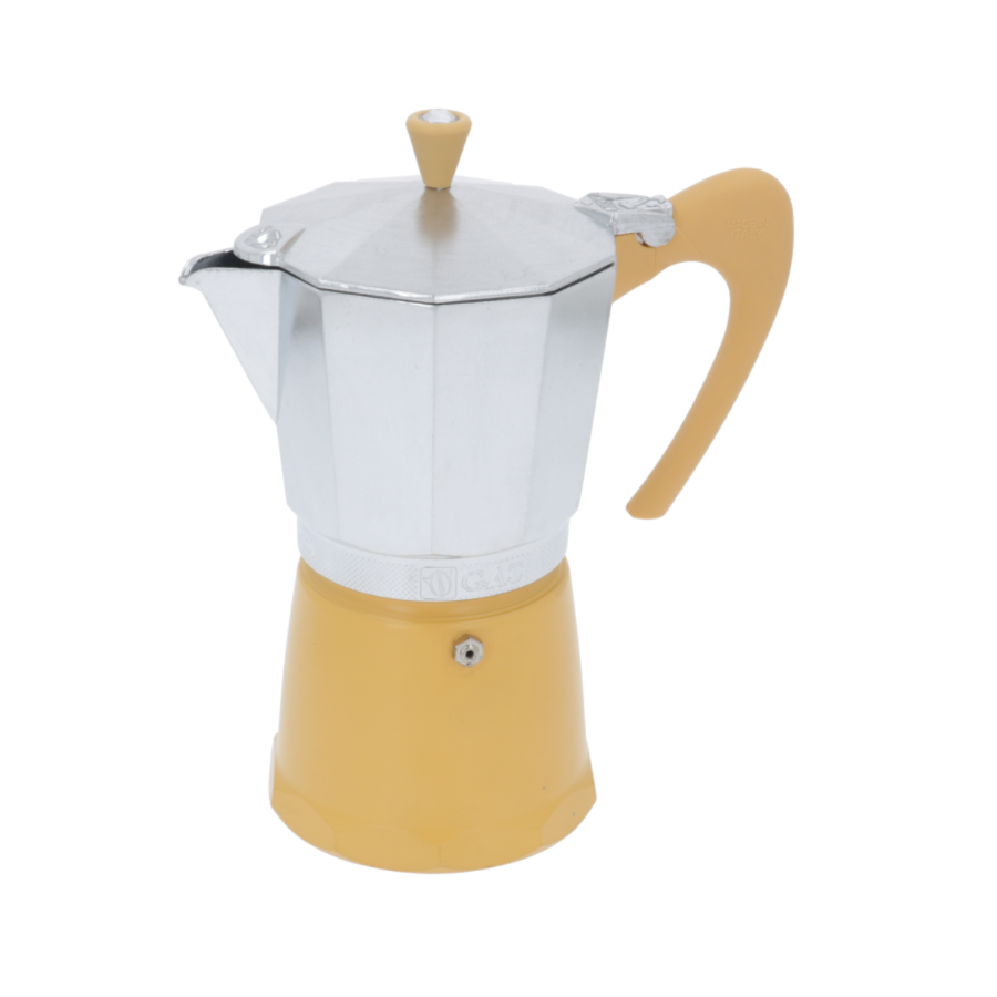 G.A.T. Moka Delizia Stovetop Espresso Maker 9 cup in yellow