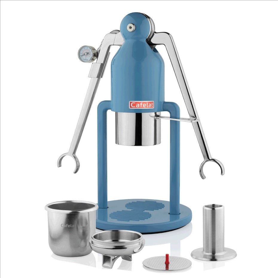 Cafelat Robot barista Manual Espresso Maker in blue